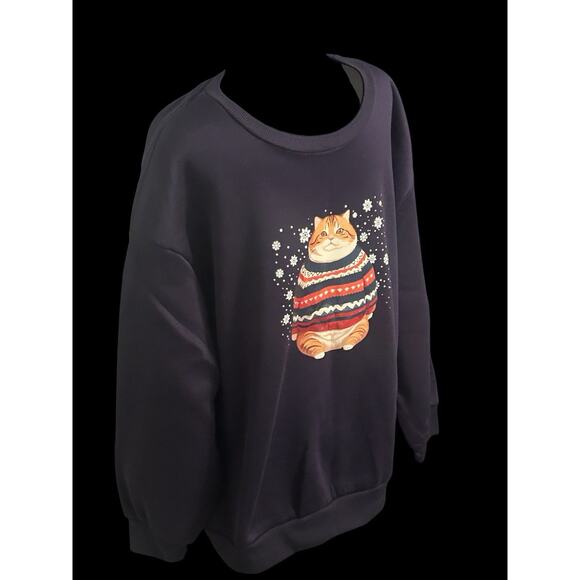Cat In A Sweater Winter Themed SHEIN Curve 2XL Women’s Sweatshirt - Picture 2 of 6